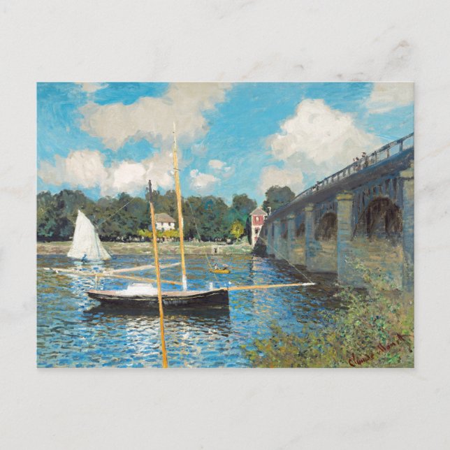 Postal Claude Monet El puente en Argenteuil (1874) (Anverso)