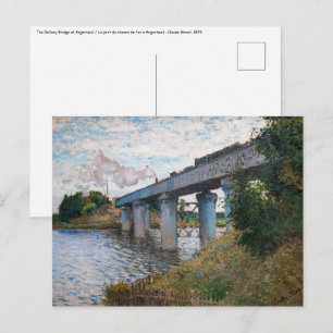 Postal Claude Monet - El puente ferroviario en Argenteuil