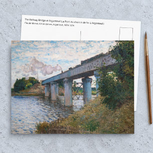 Postal Claude Monet - El puente ferroviario en Argenteuil