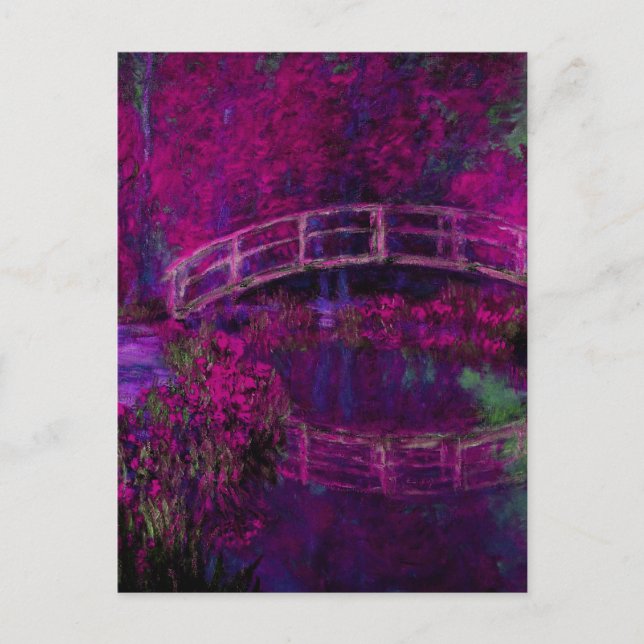 Postal Claude Monet El Puente Japanés púrpura (Anverso)
