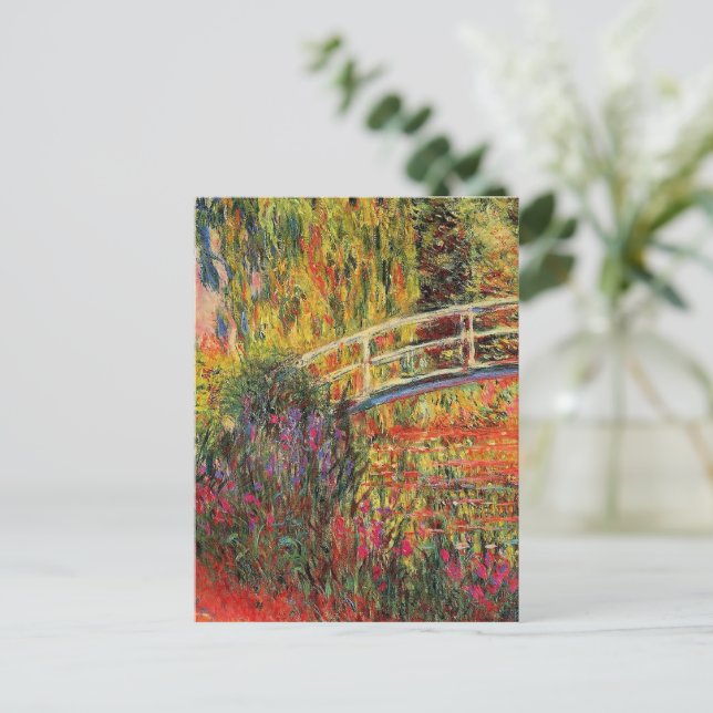 Postal Claude Monet, El Puente Japonés, (Anverso de pie)
