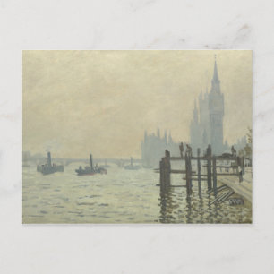 Postal Claude Monet - El Támesis en Westminster
