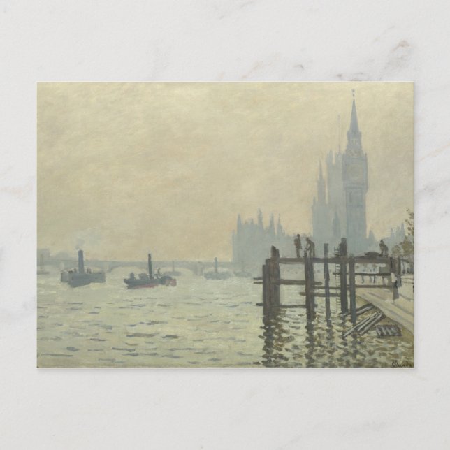 Postal Claude Monet - El Támesis en Westminster (Anverso)