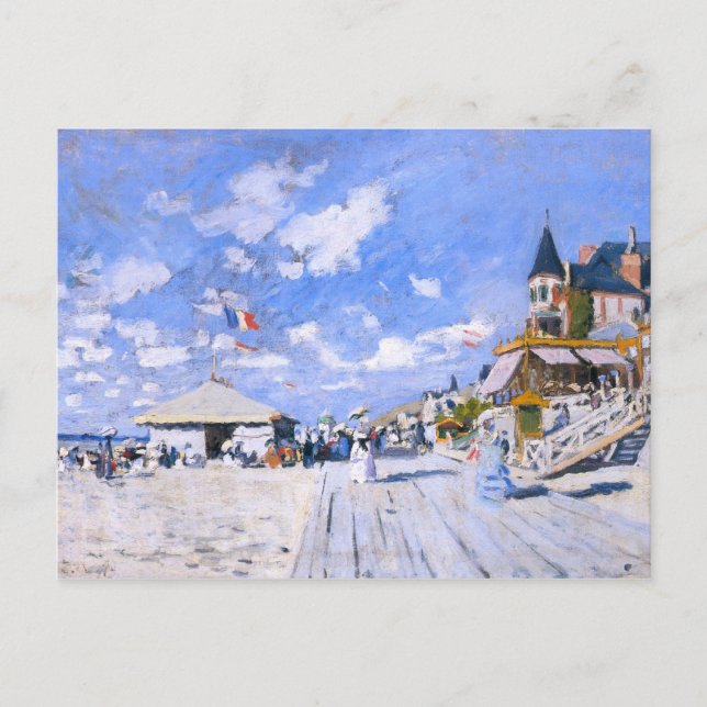 Postal Claude Monet: En la playa de Trouville (Anverso)
