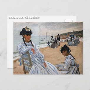 Postal Claude Monet - En la playa de Trouville