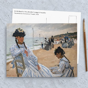 Postal Claude Monet - En la playa de Trouville