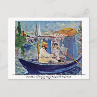 Postal Claude Monet En Su Estudio (Argenteuil)