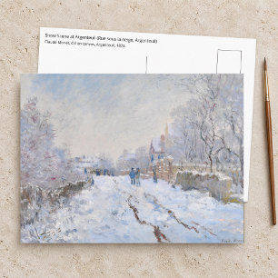 Postal Claude Monet - Escena de nieve en Argenteuil
