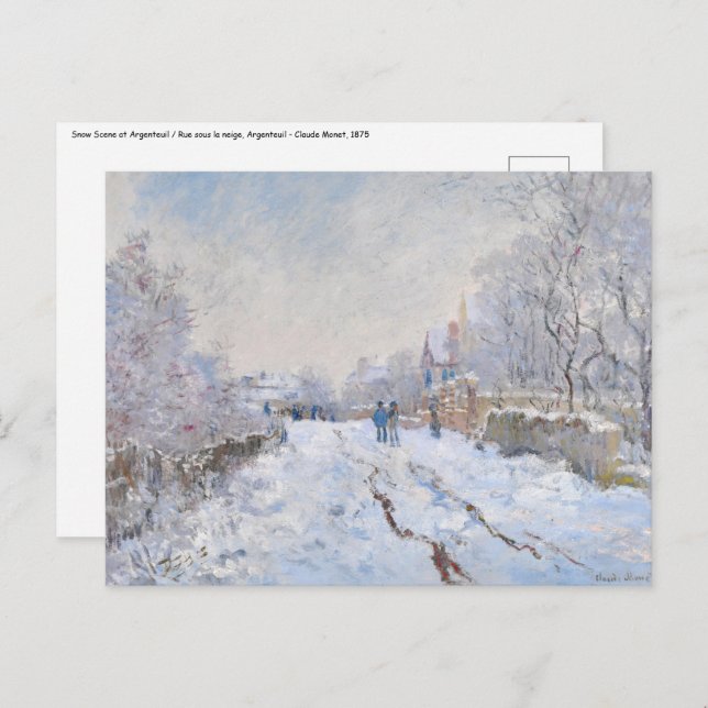 Postal Claude Monet - Escena de nieve en Argentina (Anverso / Reverso)