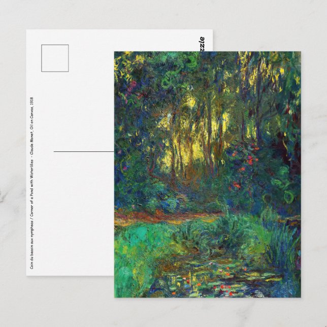 Postal Claude Monet - Esquina de un estanque con naves ac (Anverso / Reverso)