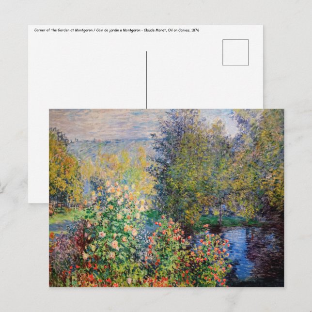 Postal Claude Monet - Esquina del jardín de Montgeron (Anverso / Reverso)