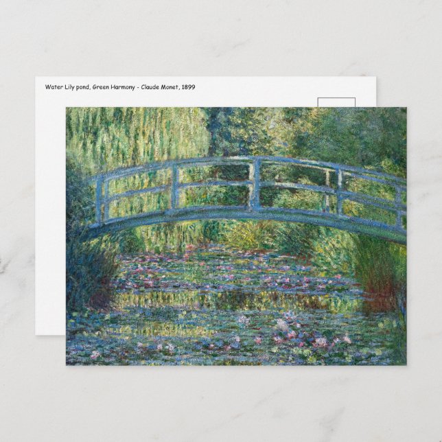 Postal Claude Monet - estanque de Lily del Agua, Armonía  (Anverso / Reverso)