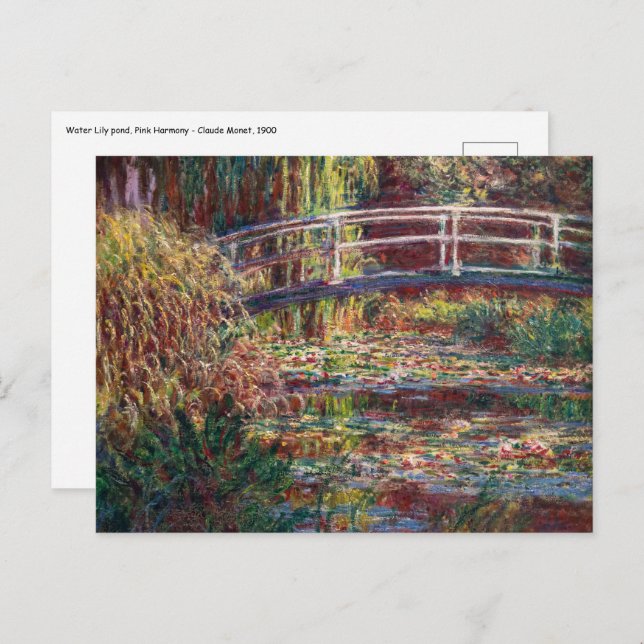 Postal Claude Monet - estanque de Lily del Agua, Armonía  (Anverso / Reverso)