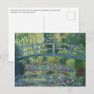 Postal Claude Monet - Estanque de nenúfares, Armonía Verd