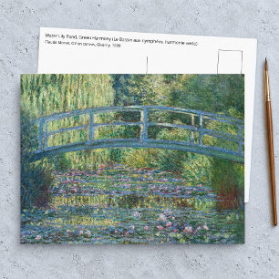 Postal Claude Monet - Estanque de nenúfares, armonía verd