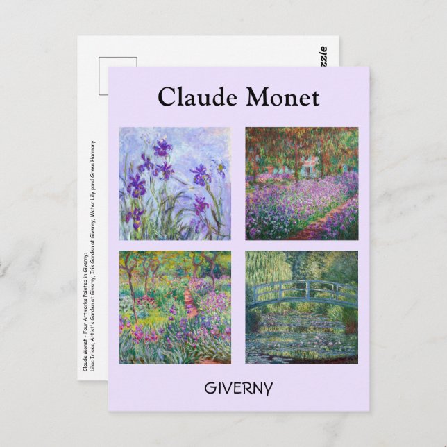 Postal Claude Monet - Giverny Masterpieces Selection (Anverso / Reverso)
