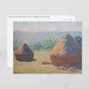 Postal Claude Monet - Haystacks, fin de verano