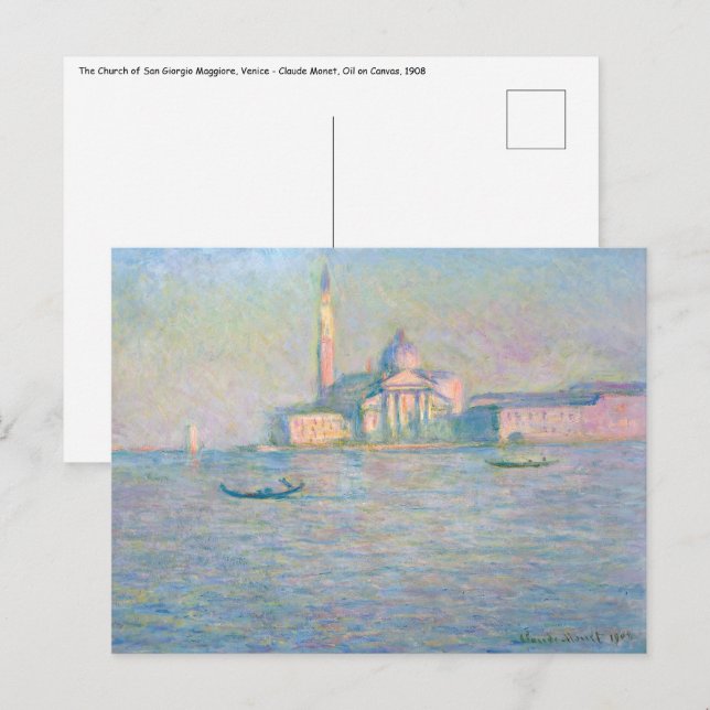 Postal Claude Monet - Iglesia de San Giorgio Maggiore (Anverso / Reverso)