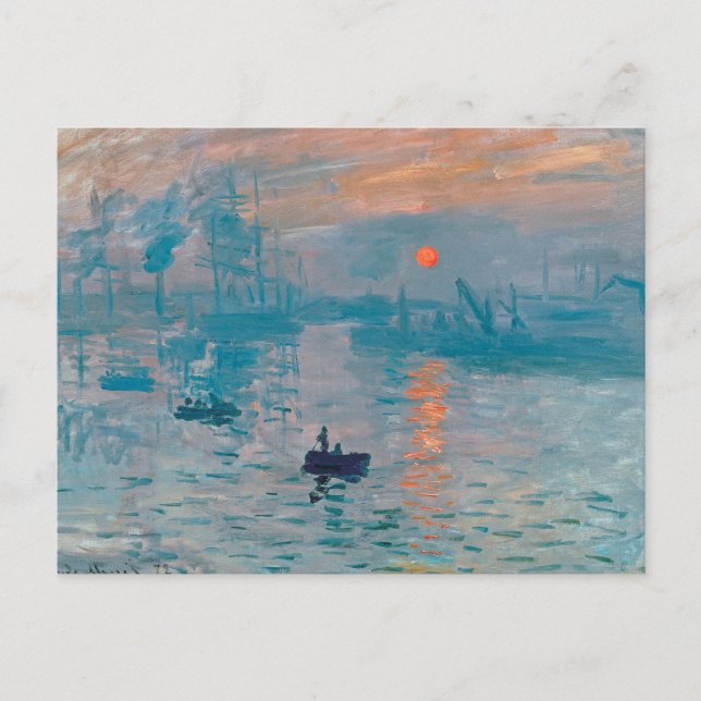Postal Claude Monet Impresión Amanecer Francés (Anverso)