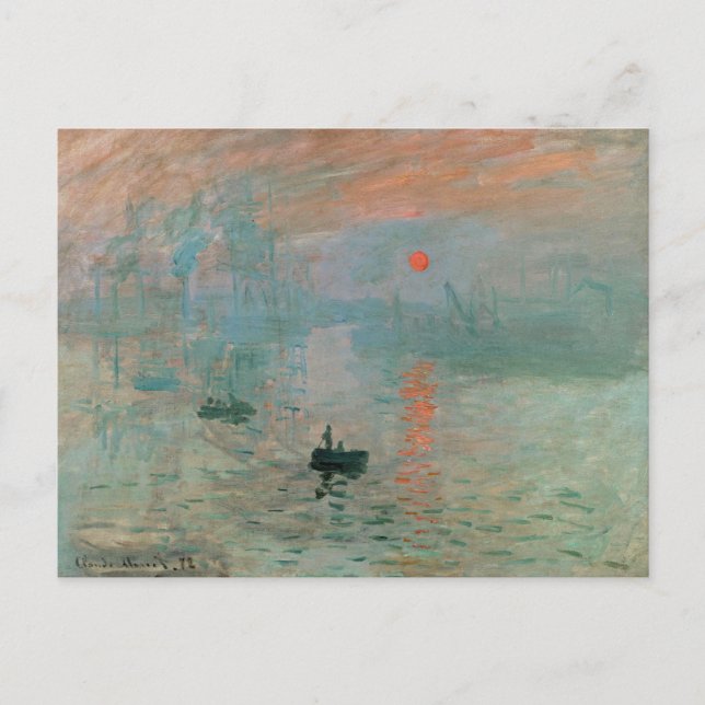 Postal Claude Monet- Impresionismo, Amanecer, (Anverso)