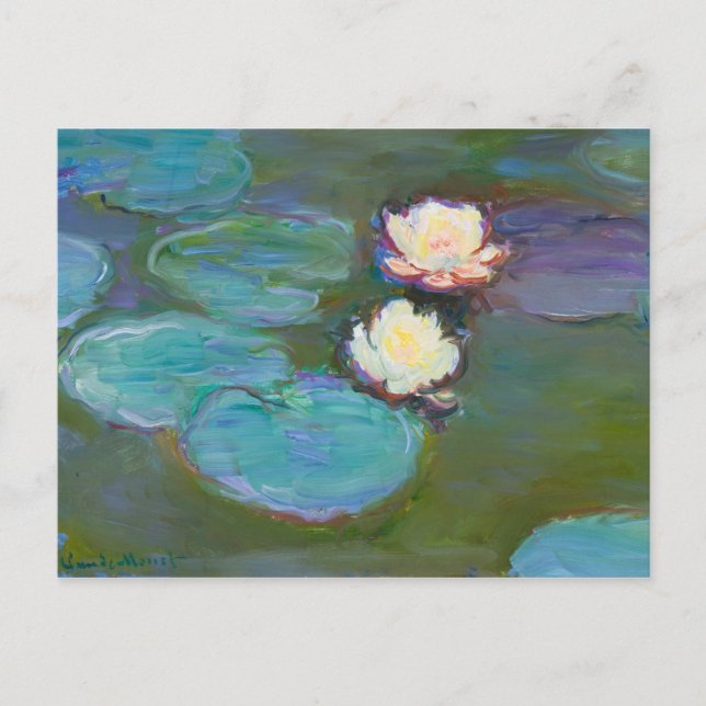 Postal Claude Monet Impresionista Water Lillies Nympheas (Anverso)