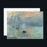 Postal Claude Monet Impression Sunrise<br><div class="desc">Claude Monet Postcard presenta una pintura titulada "Impresión,  amanecer"</div>