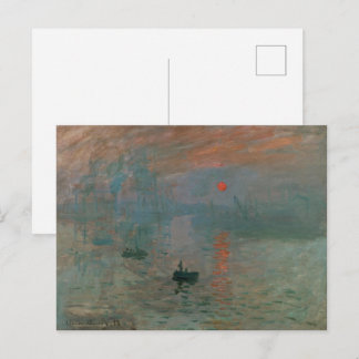Postal Claude Monet Impression Sunrise Classic Pintura