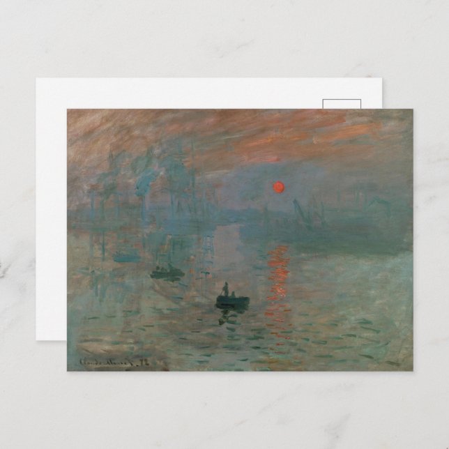 Postal Claude Monet Impression Sunrise Classic Pintura (Anverso / Reverso)