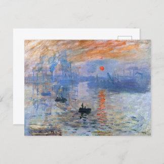 Postal Claude Monet Impression Sunrise Classic Pintura