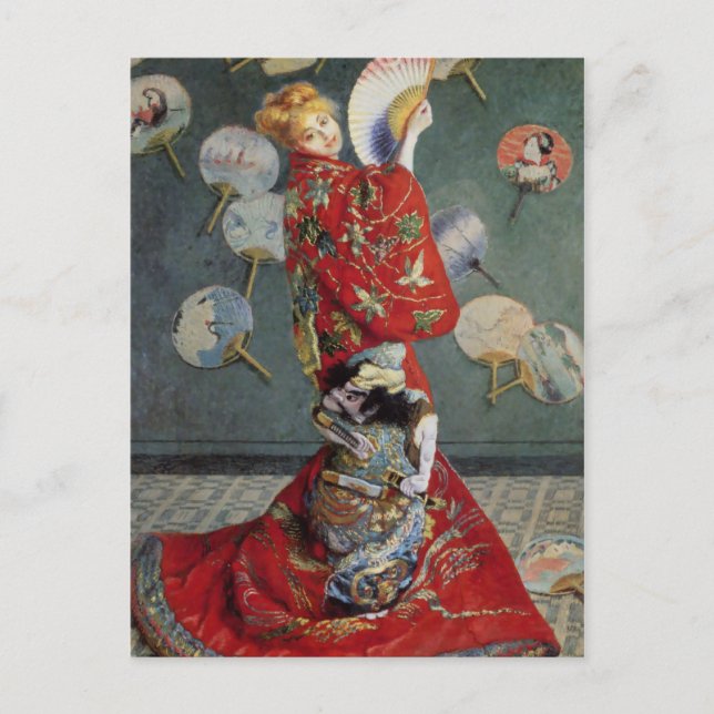Postal Claude Monet japonés Kimono (Anverso)