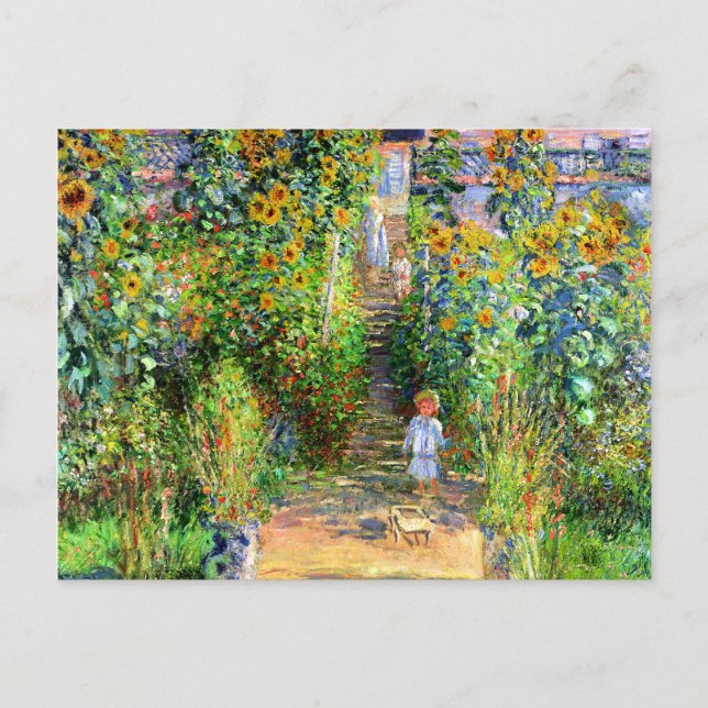 Postal Claude Monet: Jardín de Monet en Vétheuil (Anverso)