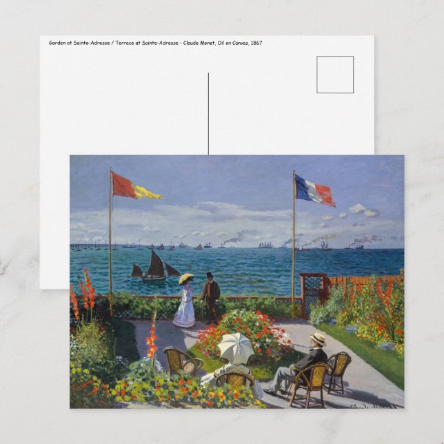 Postal Claude Monet - Jardín en Sainte-Adresse (Anverso / Reverso)