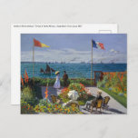 Postal Claude Monet - Jardín en Sainte-Adresse<br><div class="desc">Jardín en Sainte-Adresse / Terraza en Sainte-Adresse - Claude Monet,  Óleo sobre lienzo,  1867</div>