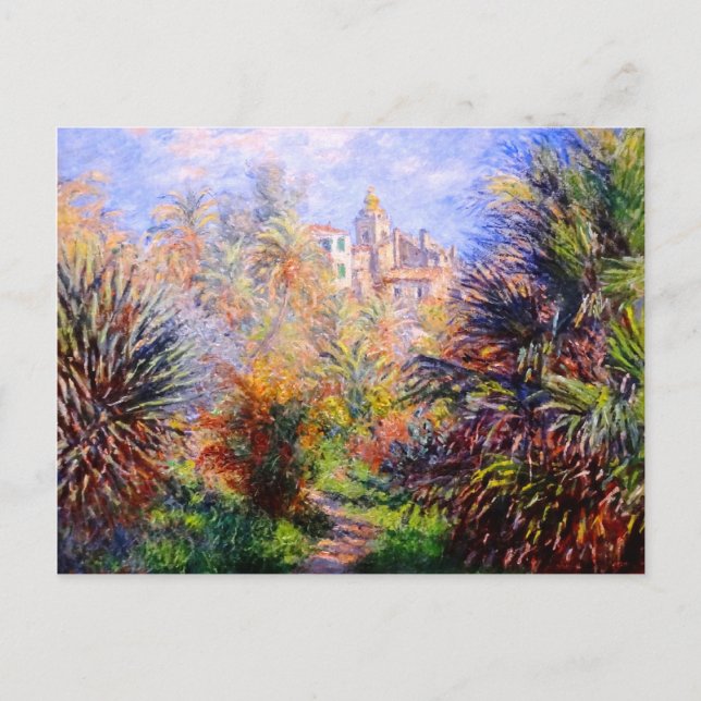 Postal Claude Monet: Jardines de la Villa Moreno Bordighe (Anverso)