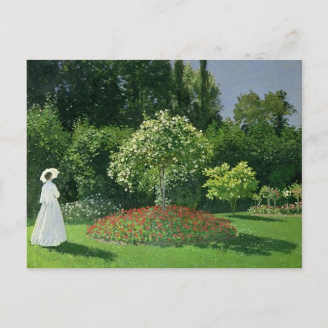 Postal Claude Monet | Jeanne Marie Lecadre en el Jardín (Anverso)