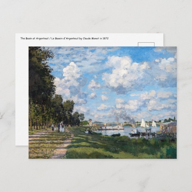 Postal Claude Monet - La cuenca de Argenteuil (Anverso / Reverso)