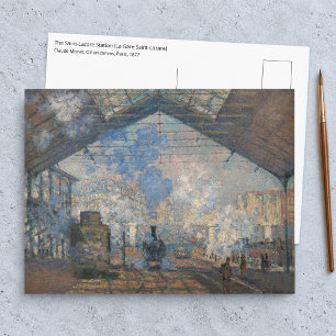 Postal Claude Monet - La Estación Saint-Lazare