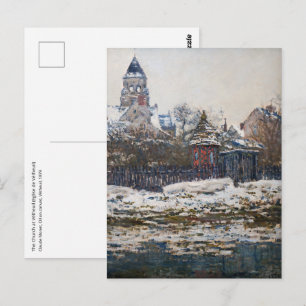 Postal Claude Monet - La Iglesia en Vetheuil