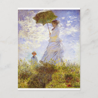Postal Claude Monet - la mujer con el parasol