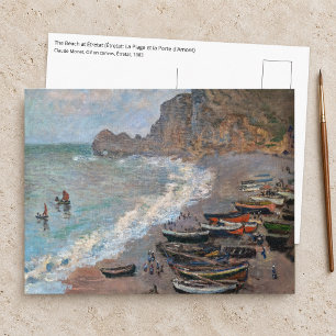 Postal Claude Monet - La playa de Etretat
