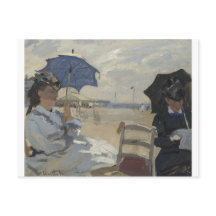 Claude Monet - La playa en la pintura de Trouville