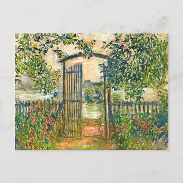 Postal Claude Monet: La Puerta del Jardín en Vetheuil (Anverso)