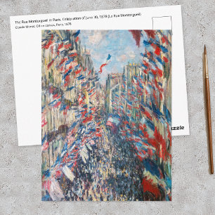 Postal Claude Monet - La Rue Montorgueil - París