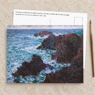Postal Claude Monet - Las Rocas en Belle-Ile, Costa Salva