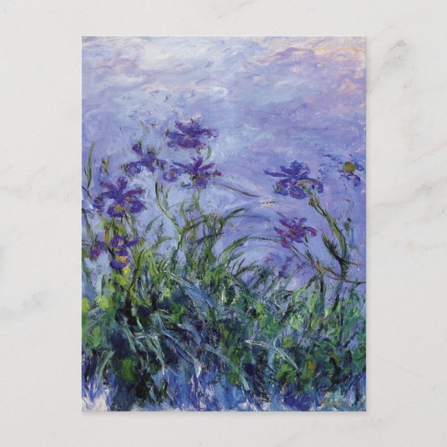 Postal Claude Monet Lilac Irises (Anverso)