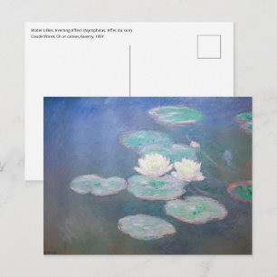 Postal Claude Monet - Lilies de agua, efecto nocturno
