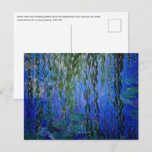Postal Claude Monet - Lilis de agua con sauce lloroso