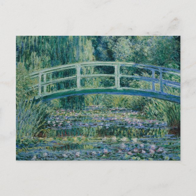 Postal Claude Monet - lirios de agua y puente japonés (Anverso)