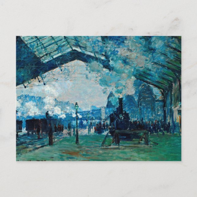 Postal Claude Monet - Llegada Del Tren De Normandía (Anverso)