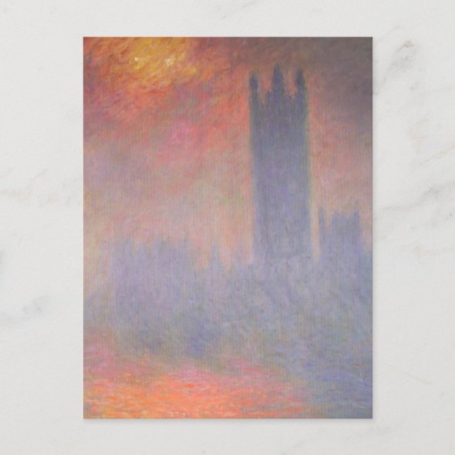 Postal Claude Monet Londres Cámara del Parlamento del Rei (Anverso)